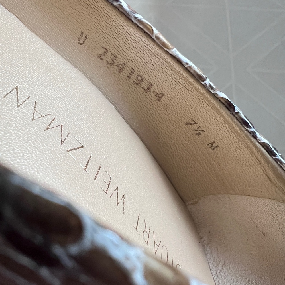 Stuart Weitzman Peep Toe Snake Pumps - Picture 5 of 10